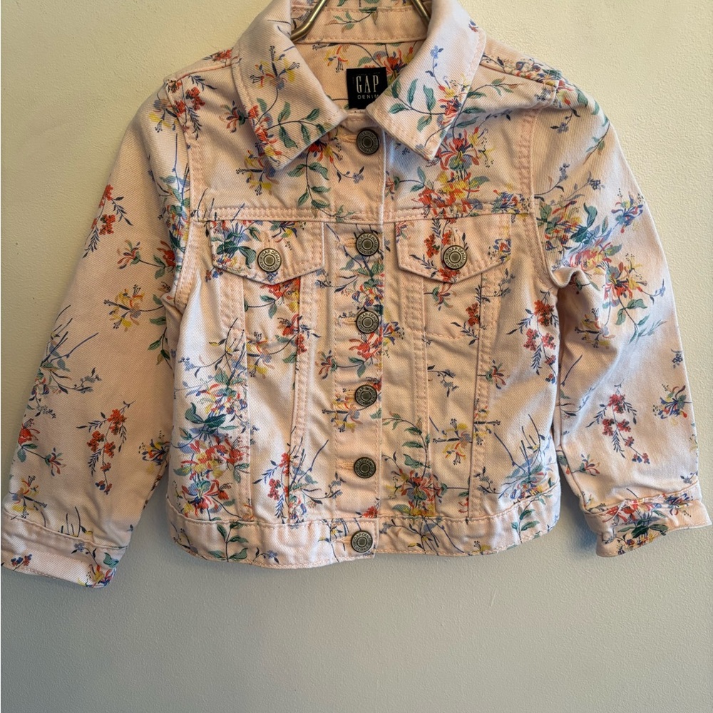 GAP Kids Pink Floral Jean Jacket